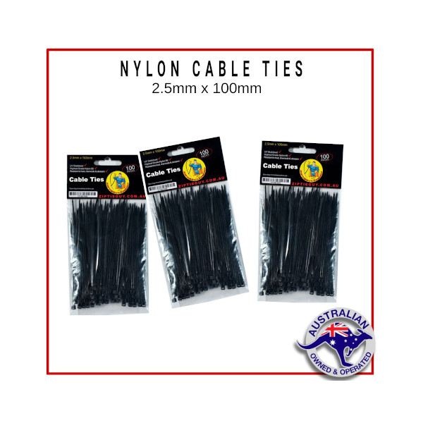 Black Nylon Cable Ties – Various Sizes