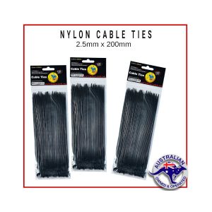 Black Nylon Cable Ties 2.5x200mm