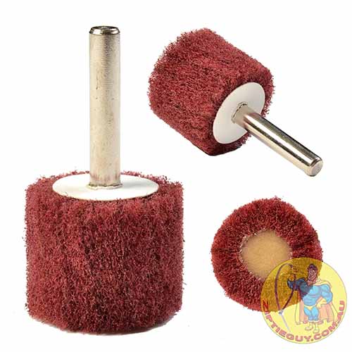 Red-Scotchbrite-Polishing-Wheel-with-Shank-60x30mm